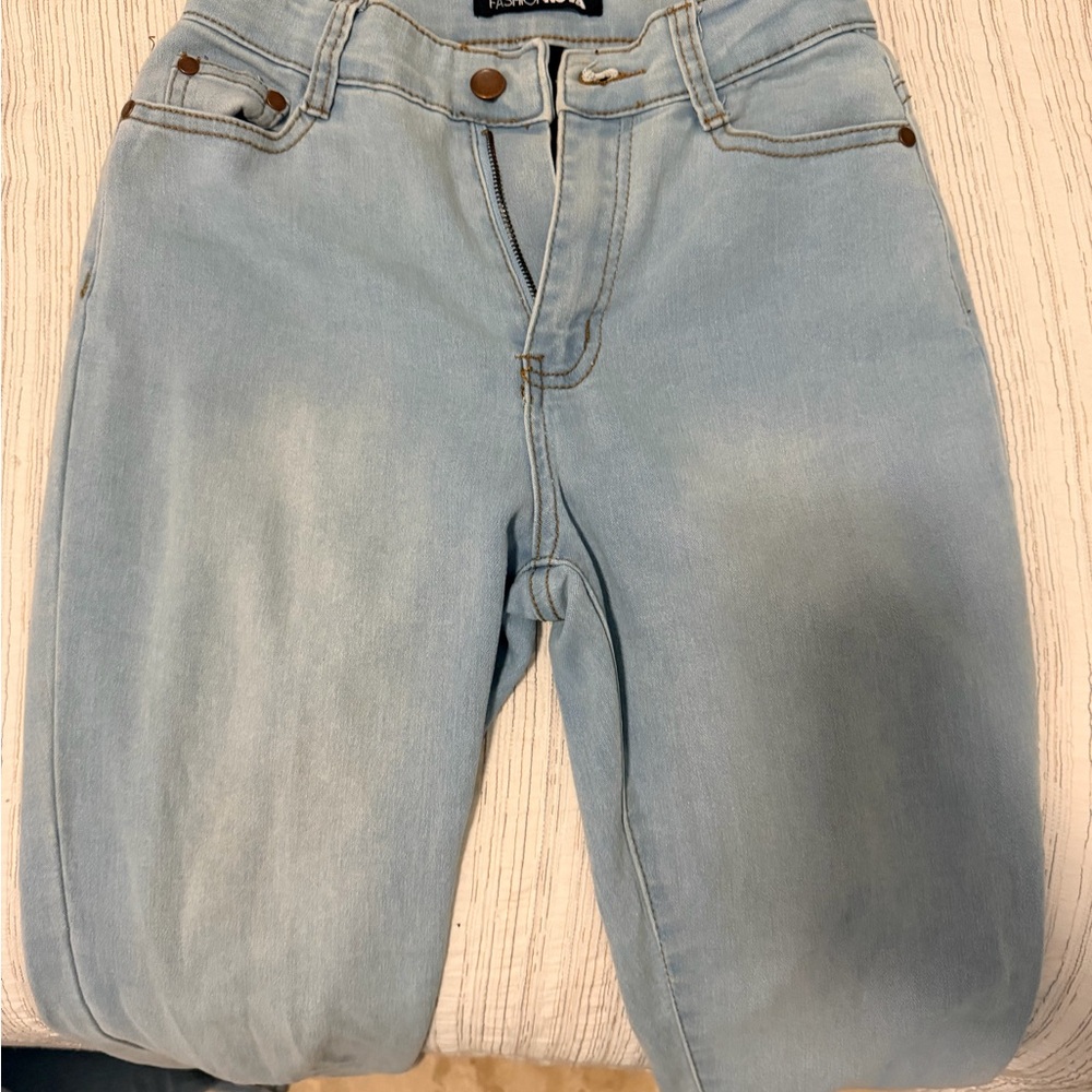 Fashion Nova Light Blue Skinny Jeans